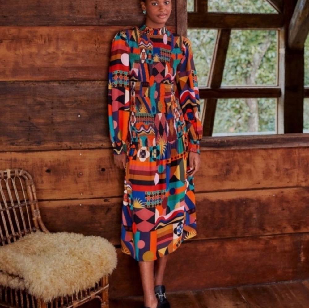 Farm Rio mid length tropical dress